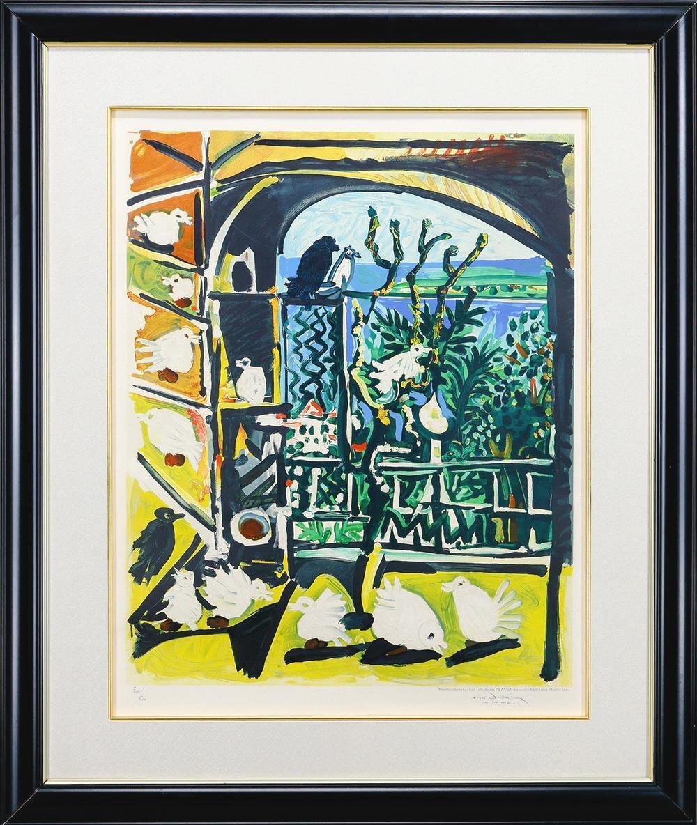真作】【WISH】パブロ・ピカソ Pablo Picasso「鳩」リトポスター 12号