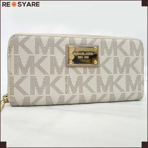 極美品*MICHAELKORS*MKロゴ*ラウンドファスナー*長財布*18433