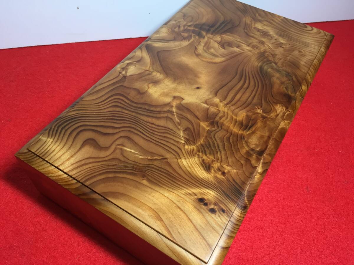 ⑤ 特上杢 文箱 長形4号対応 封筒 銘木屋久杉工芸品 インテリア家具