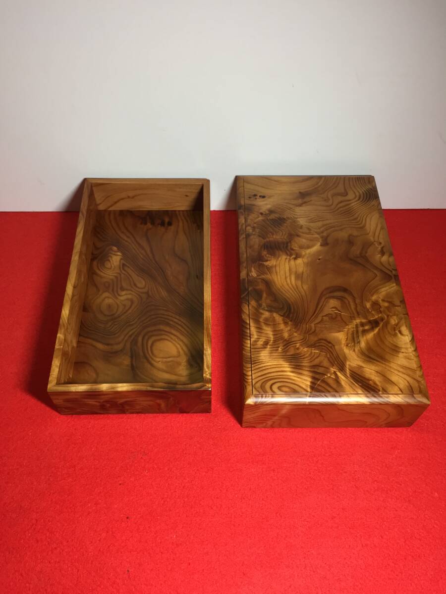 ⑤ 特上杢 文箱 長形4号対応 封筒 銘木屋久杉工芸品 インテリア家具