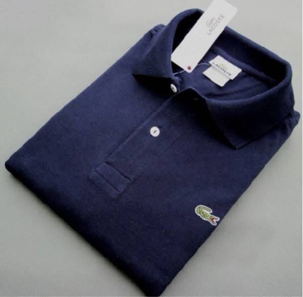 新品!!LACOSTE ラコステの半袖ポロシャツ!紺/サイズ6