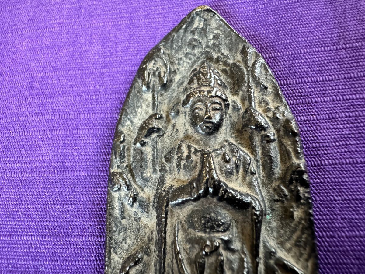 千手観音菩薩像 時代物 古銅 鎧仏 兜仏 念持仏 甲冑仏（仏像仏教美術古