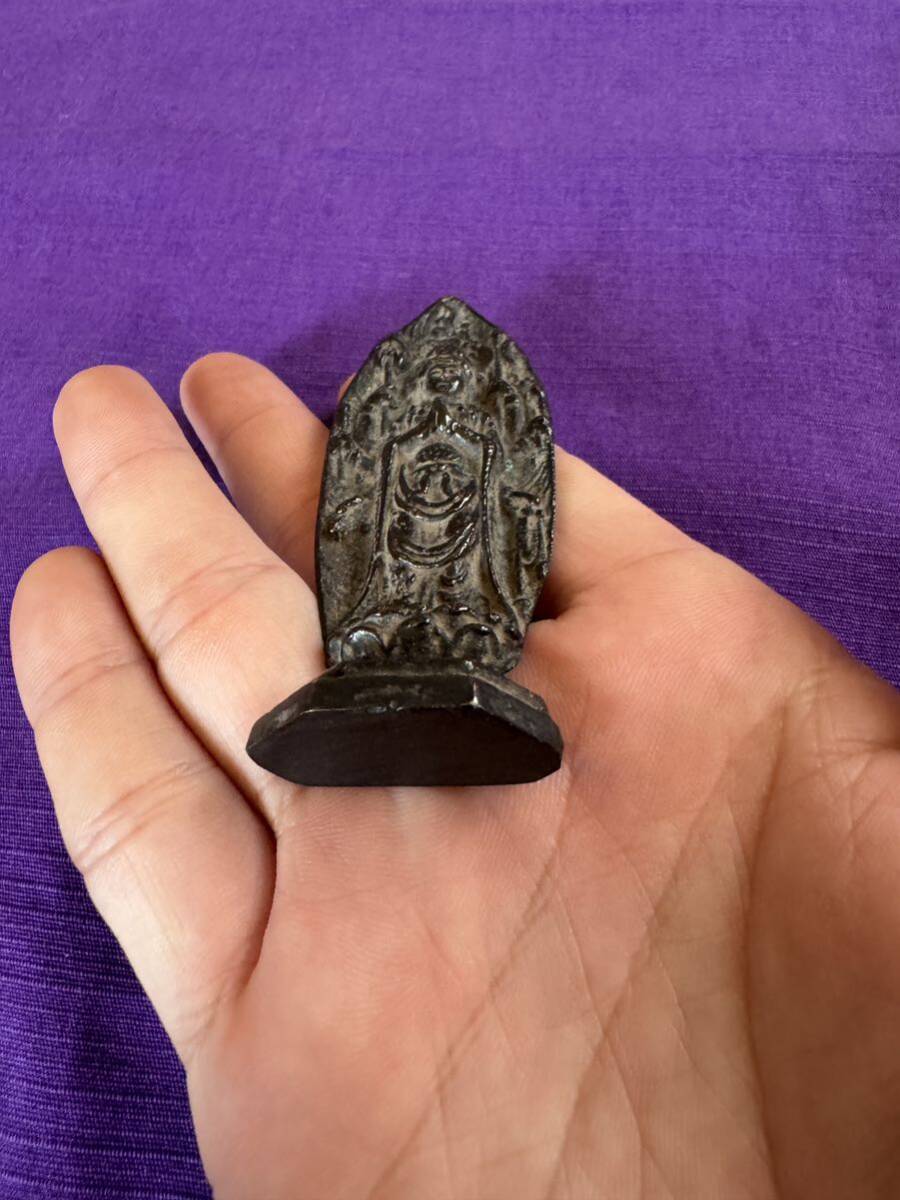 千手観音菩薩像 時代物 古銅 鎧仏 兜仏 念持仏 甲冑仏（仏像仏教美術古
