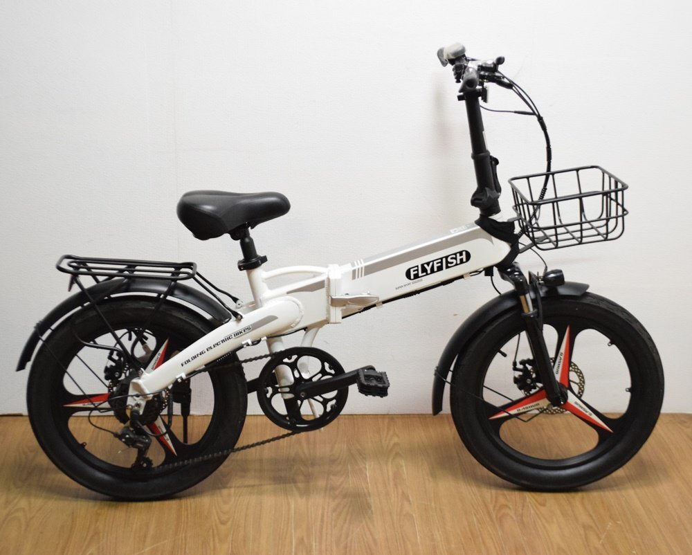 FLY FISH 電動アシスト折りたたみ自転車 ホワイト 7段変速 20インチタイヤ アシストレベル3段階 充電器付属 フライフィッシュ_2