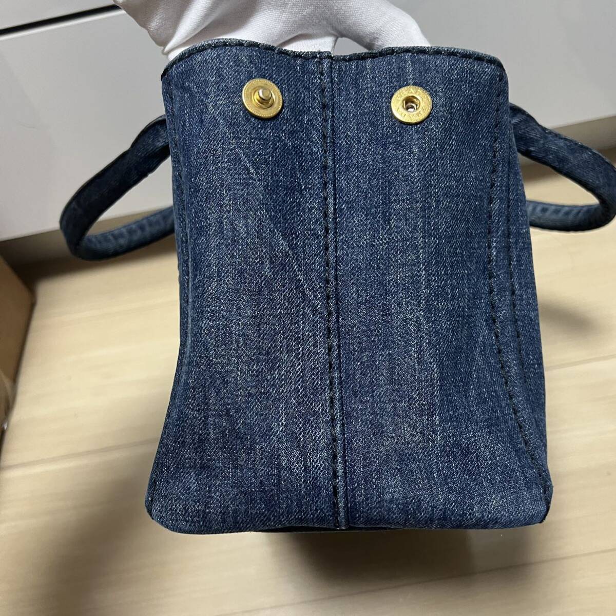 PRADA プラダ カナパ デニム Sサイズ ショルダー 2WAY ハンドバッグ