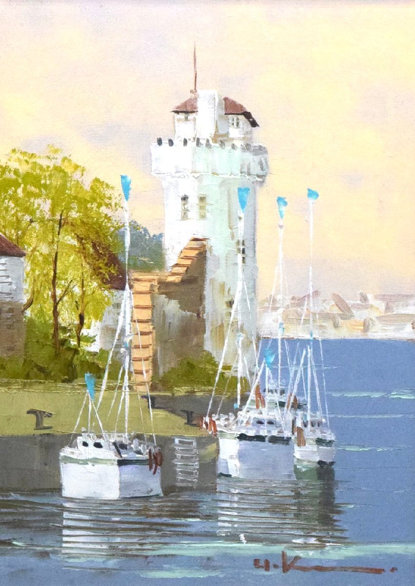 1-21099)黒沢久『ラ・ロッシュ』4号 油彩 油絵 肉筆 原画 直筆サイン