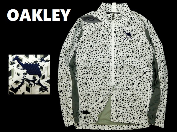 新品 オークリー ゴルフ スカル 刺繍 ウインドジャケット 白 L