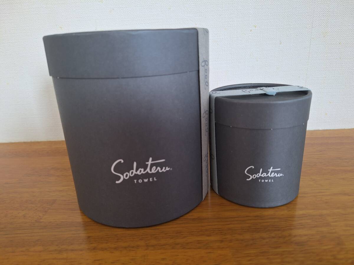 【新品】　育てるタオル feel　フェイスタオル(モス) & プチフェイスタオル(フォーグブルー) 2枚セット_2