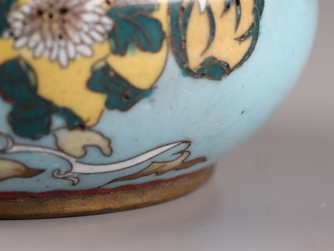 中国古玩 唐物 古七宝 七宝焼 茶入 蓋物 時代物 極上品 初だし品 C8792