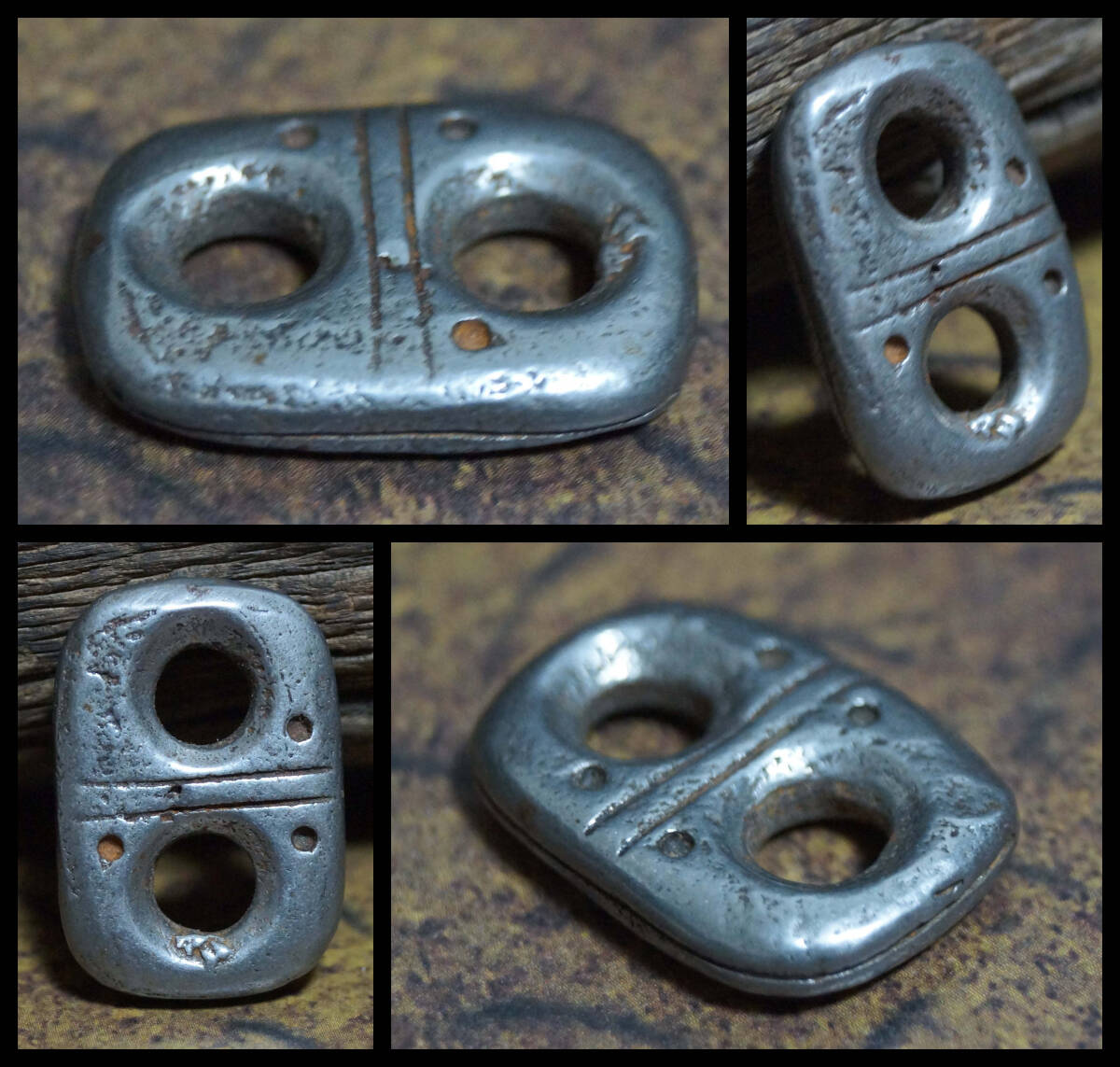 寂】オールドチベット仏教トクチャ 天鉄製 八文字環 スペーサー飾り