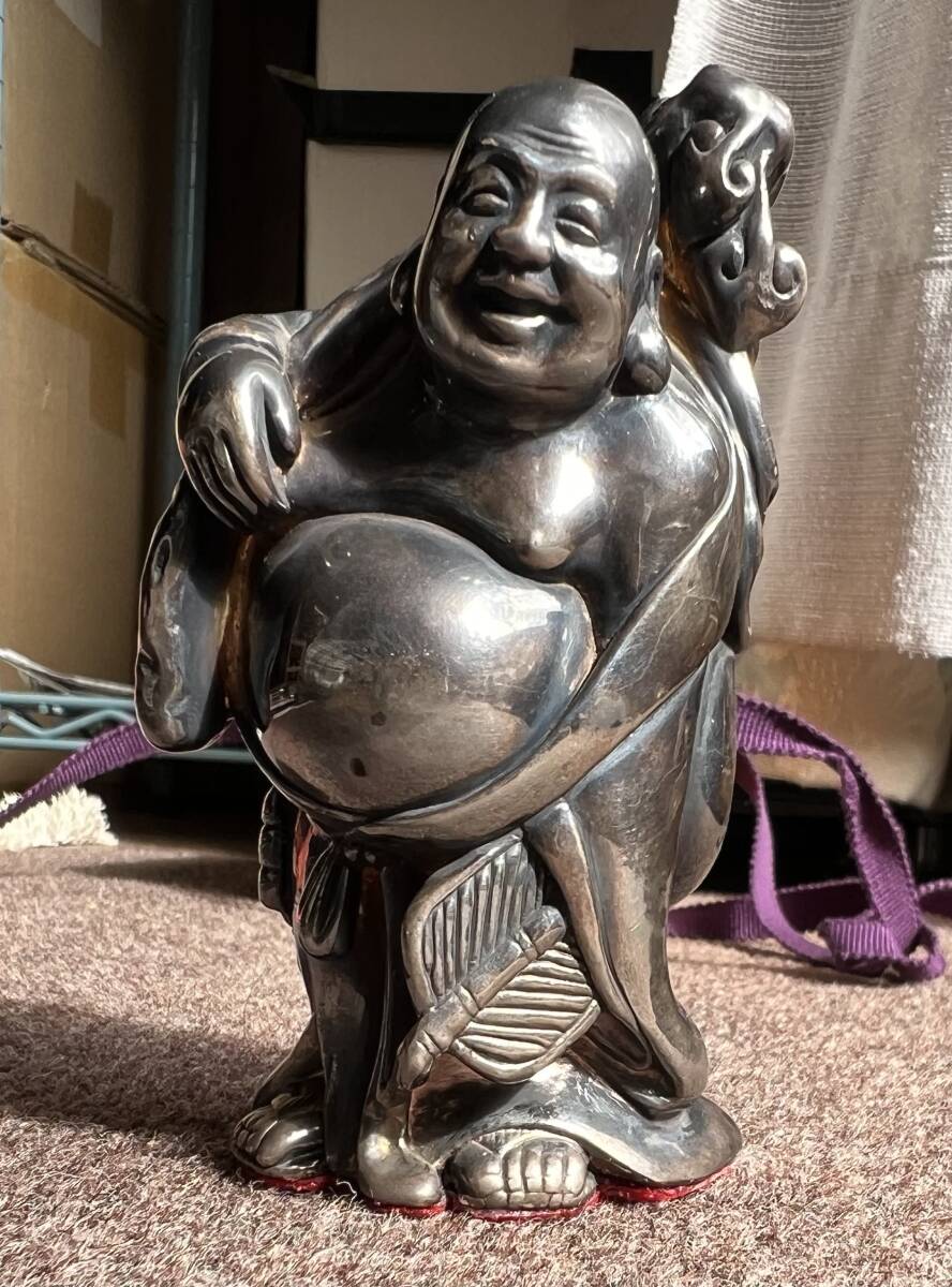 純銀 布袋様像 元箱あり 10.6㎝(置物)｜売買されたオークション情報