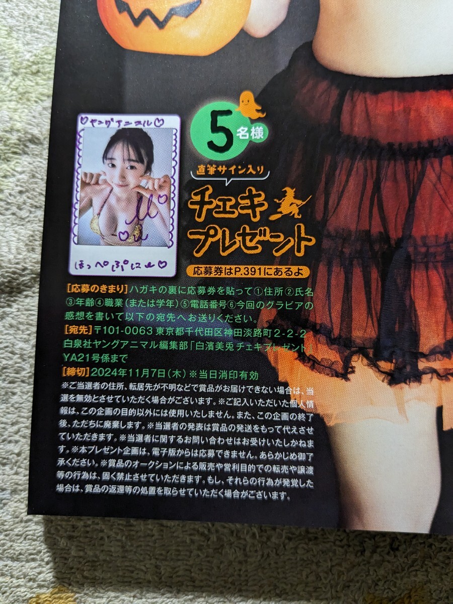 4枚セット】「白濱美兎」チェキ懸賞応募券(ヤングアニマルNo.21)。送料