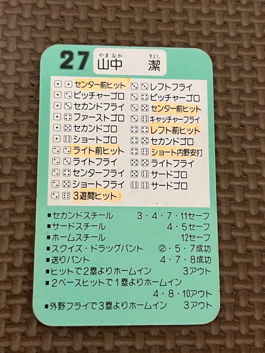 タカラ プロ野球カードゲーム 1990年 福岡ダイエーホークス 山中潔