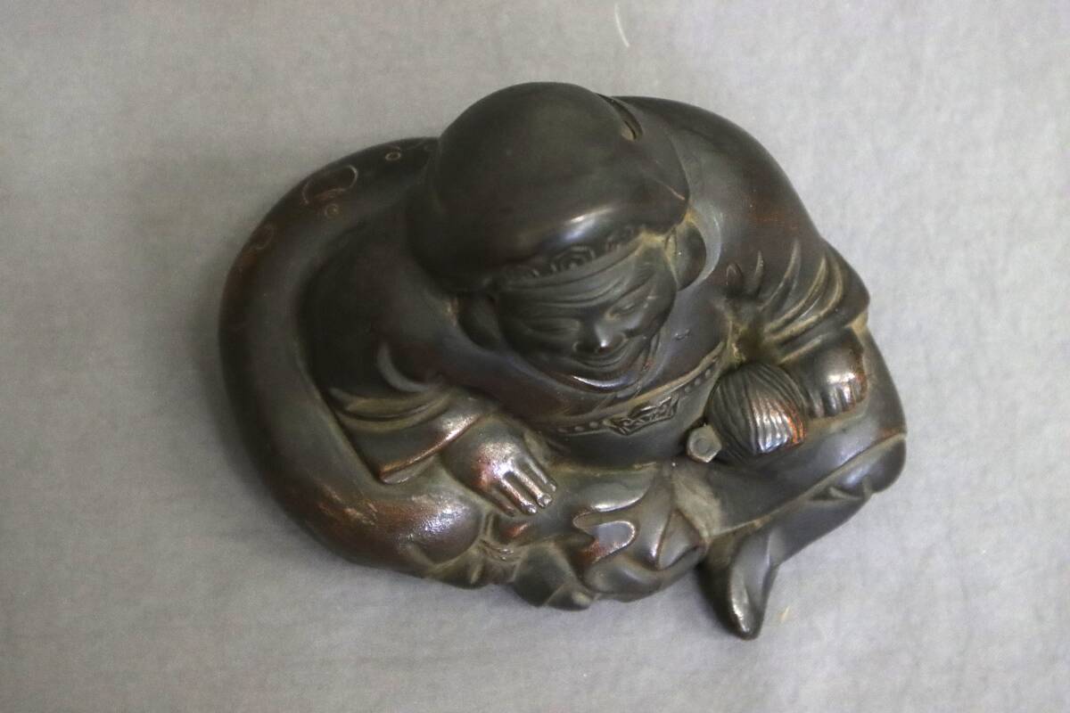 ☆当時物 明治 大正 備前焼 甲子 大黒天 大黒様 七福神 置物 骨董