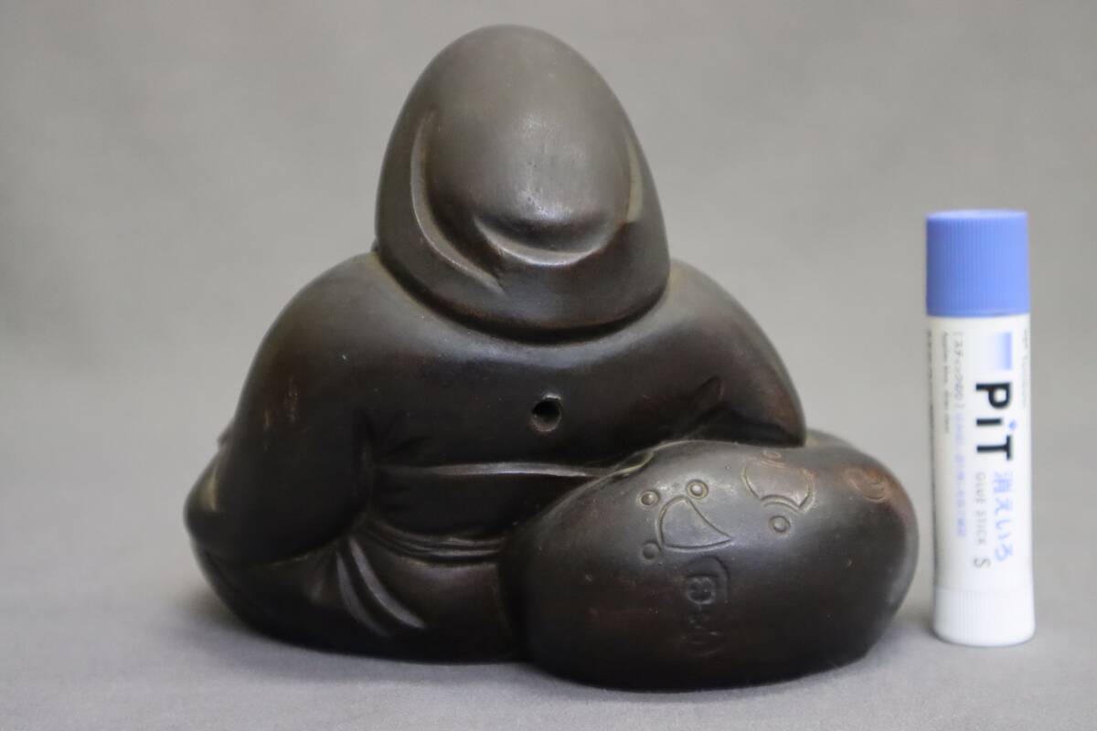 古備前 七福神 座大黒天 大黒様 置物 珍品 レア古備前・レア備前焼 骨董品 ☆当時物 明治 大正 備前焼 甲子 大黒天 大黒様 七福神 置物 骨董