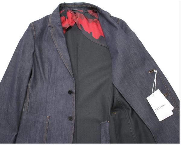 1円VALENTINO◆インディゴ伸縮デニムアンコンジャケットc401*s44