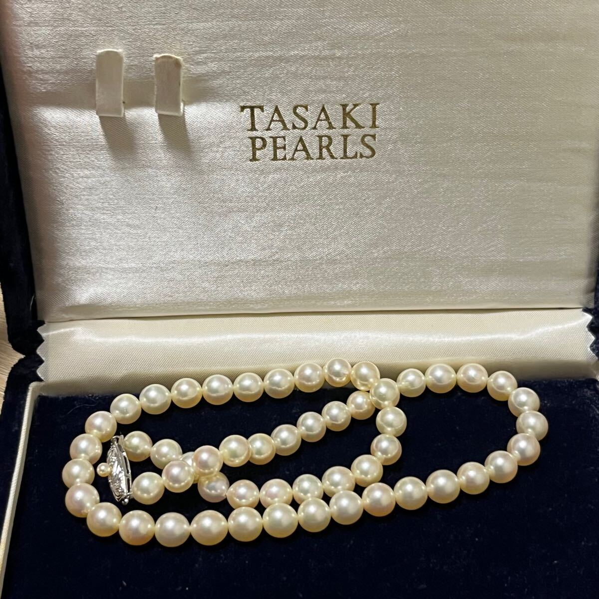 タサキ 田崎真珠 照り最強 7.0-7.5mm 40cm本真珠 パール ネックレス