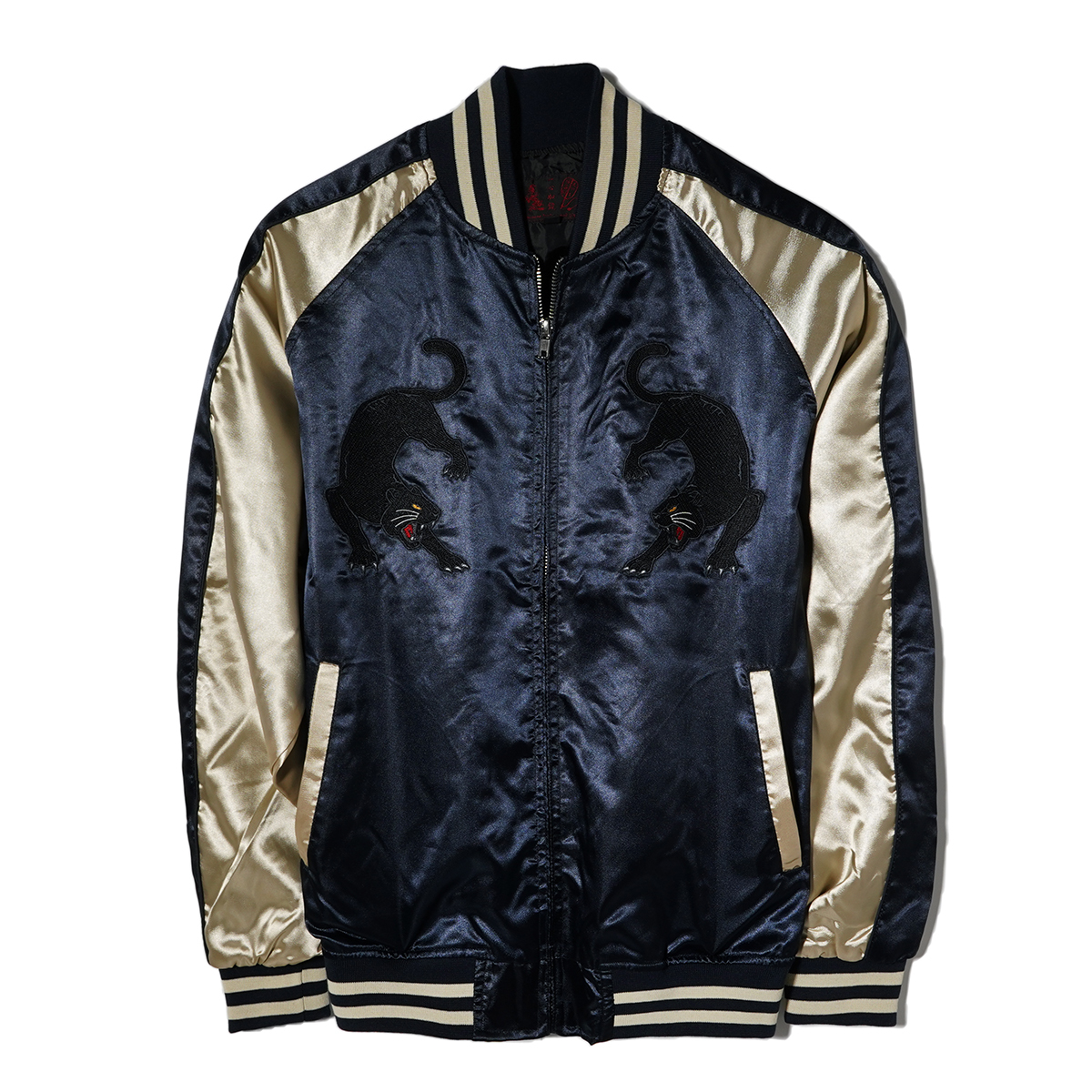 新品】スカジャン スーベニアジャケット□XL（LL）サイズ / 黒豹 NAVY