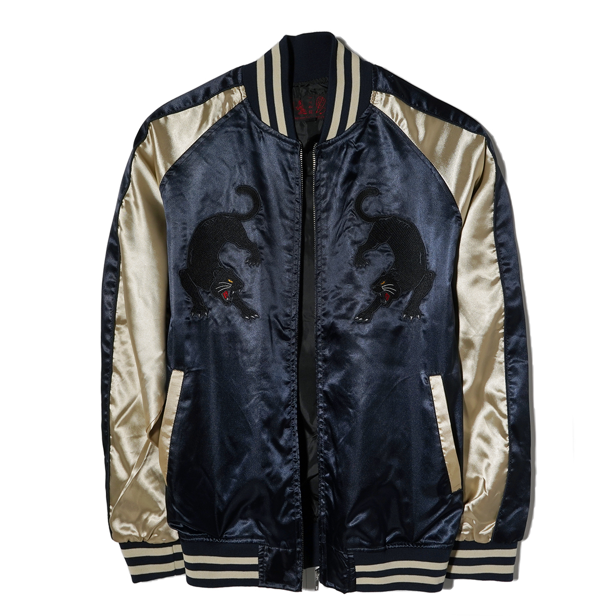 新品】スカジャン スーベニアジャケット□XL（LL）サイズ / 黒豹 NAVY