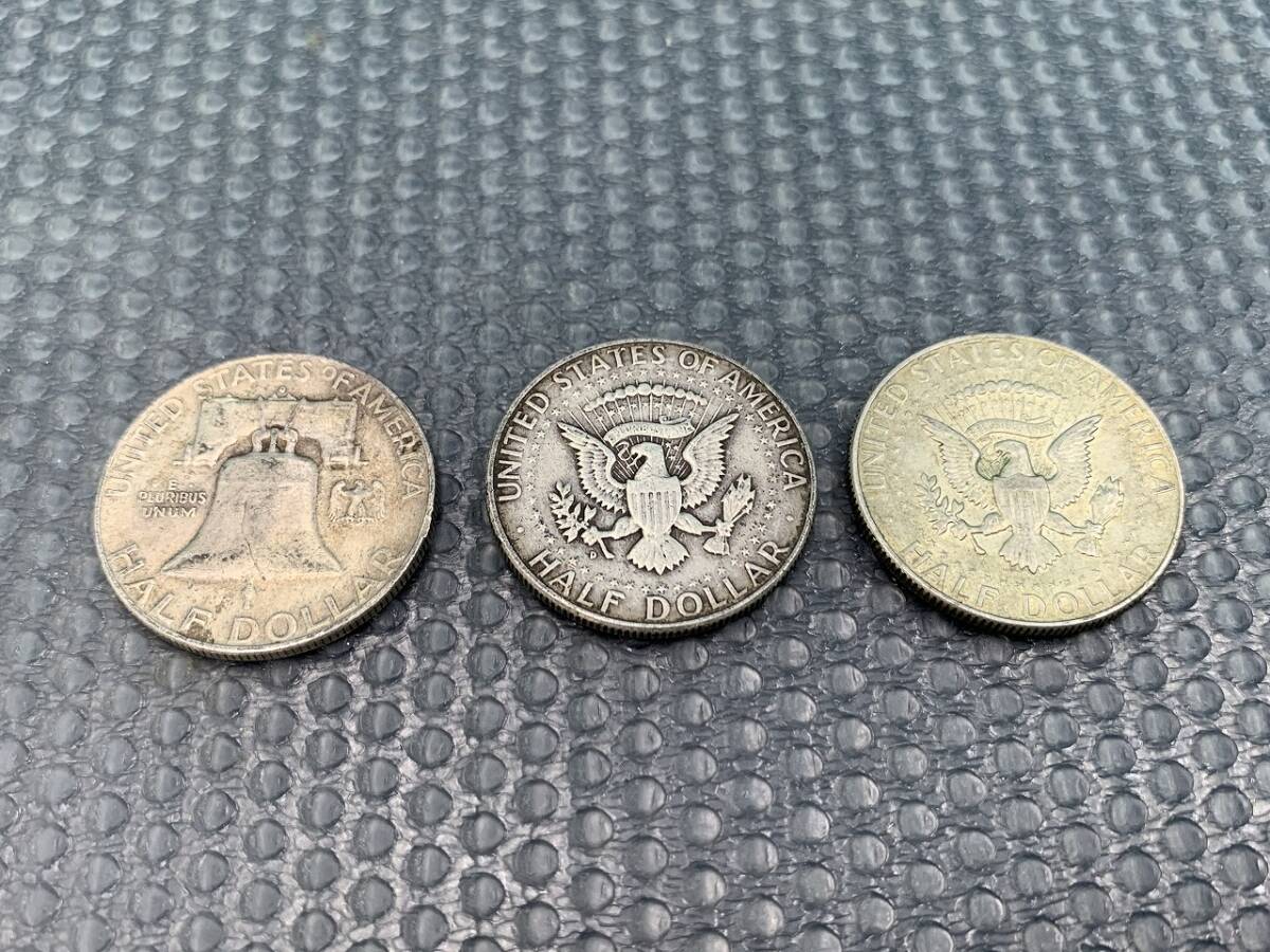 ☆16447 外国銭 アメリカ ドル ハーフダラー 銀貨 3枚セット 1963年
