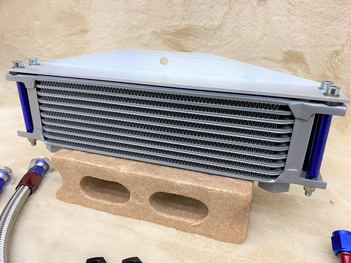 清*之様 852 Z400FX ゼファー400 9インチ10段　オイルクーラーア オイルクーラー Z400FX セット コア ホース 取り出し/9インチ10段