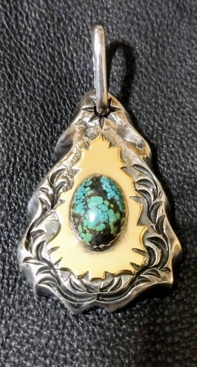 NO.3☆BIGHAND ☆ターコイズペンダントsilver925 K18 ☆BIG HAND
