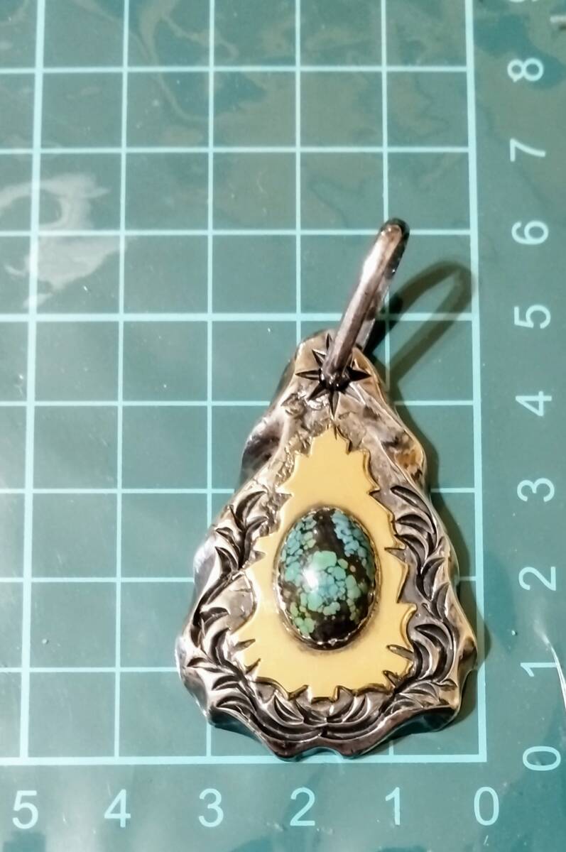NO.3☆BIGHAND ☆ターコイズペンダントsilver925 K18 ☆BIG HAND