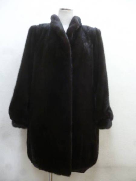 ■ダークミンク■セミロングコート■13号～15号■ユーズド■