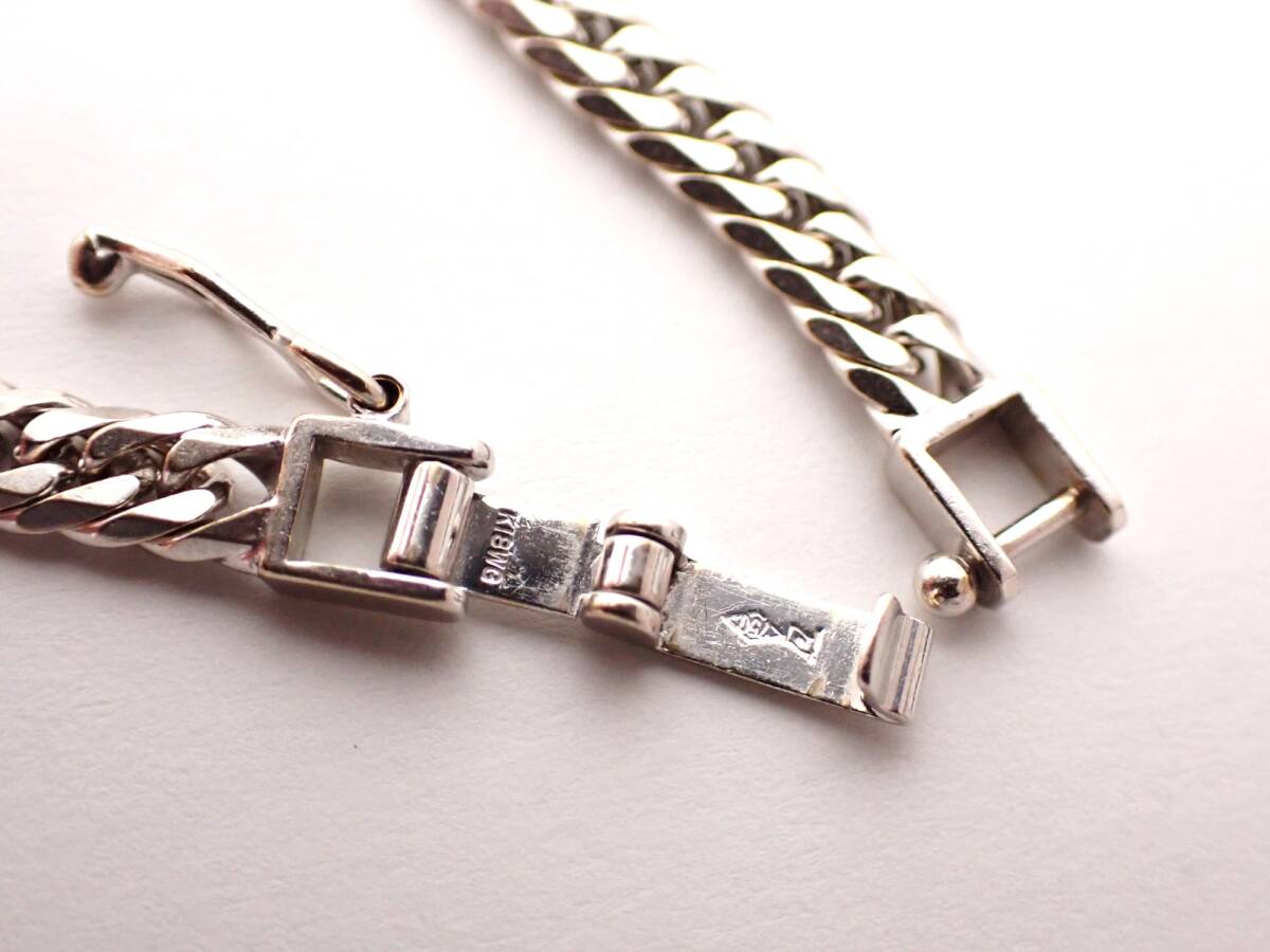 美品 ホワイトゴールド 6面喜平ダブルブレスレット K18WG 10.2g 18cm バングル_4