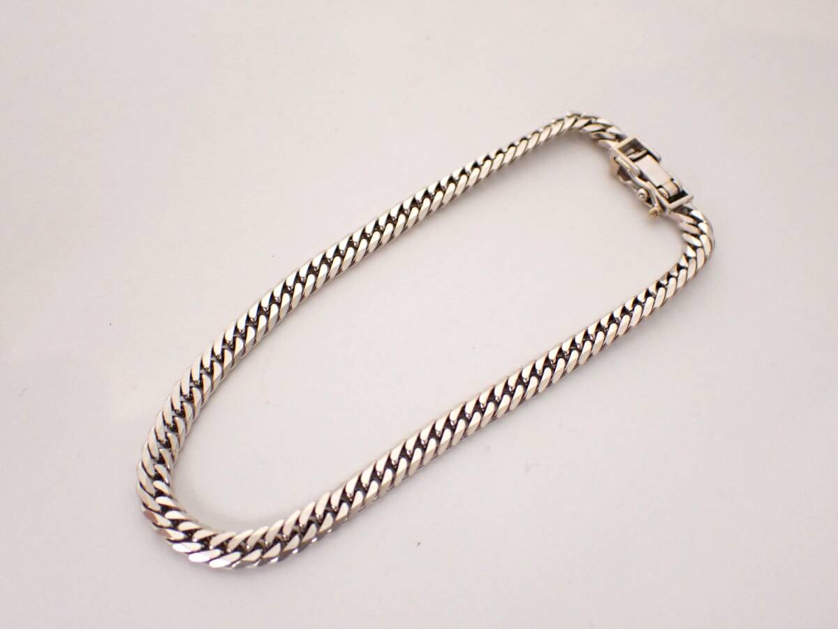 美品 ホワイトゴールド 6面喜平ダブルブレスレット K18WG 10.2g 18cm バングル_5