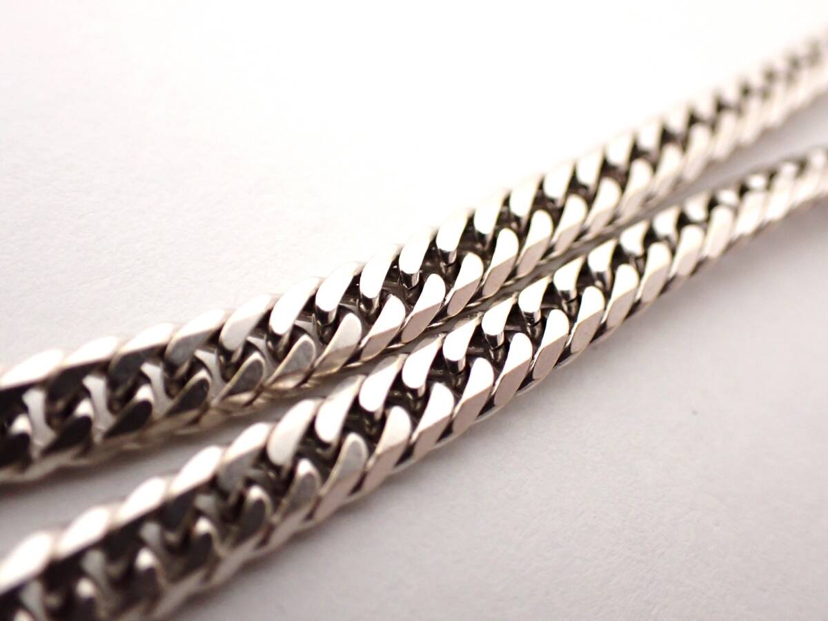 美品 ホワイトゴールド 6面喜平ダブルブレスレット K18WG 10.2g 18cm バングル_6