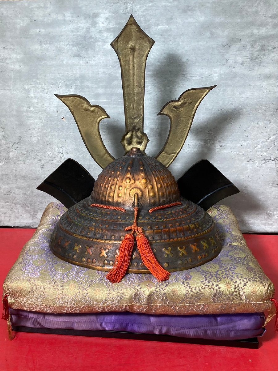 大楠公之出世兜 万右工門作 金属製 兜 五月人形 兜飾り 美術品 美術