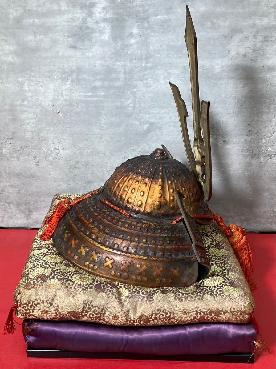大楠公之出世兜 万右工門作 金属製 兜 五月人形 兜飾り 美術品 美術