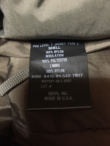 タグ付き新品1円～PCU ECWCS L7 モンスターパーカープリマロフト