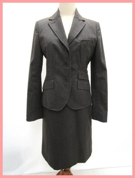 22843★美品 ポールスミス BLACK スカートスーツ 42 グレー系