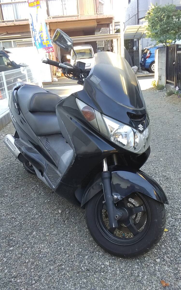 CJ43 スカイウェイブ 250 ビッグスクーター バッテリー新品 シート張替え済み 快調 25293km 直接取引可 近県配達可5000円～