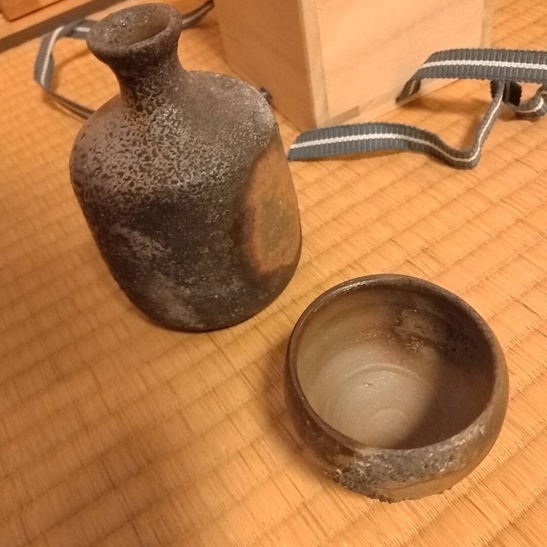 備前焼 徳利 お猪口 骨董 壺型 酒器 工芸品 陶芸 陶磁器 侘寂 侘び茶