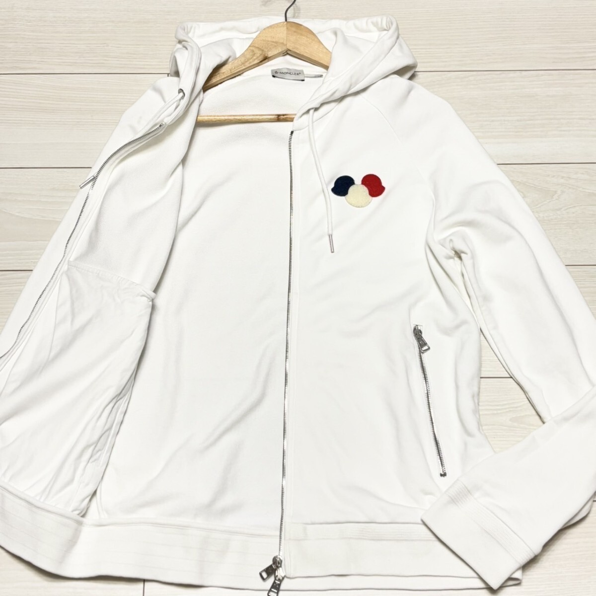 MONCLER モンクレール トリコロール ジップアップパーカー ダブル 