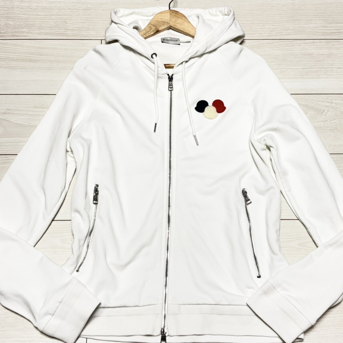 MONCLER モンクレール トリコロール ジップアップパーカー ダブル 