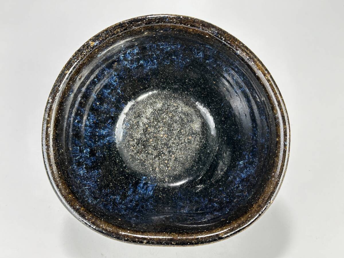 UD19-5 日本美術 唐津焼 茶道具 黒辰 天目 窯変 曜変 曜変天目 茶碗
