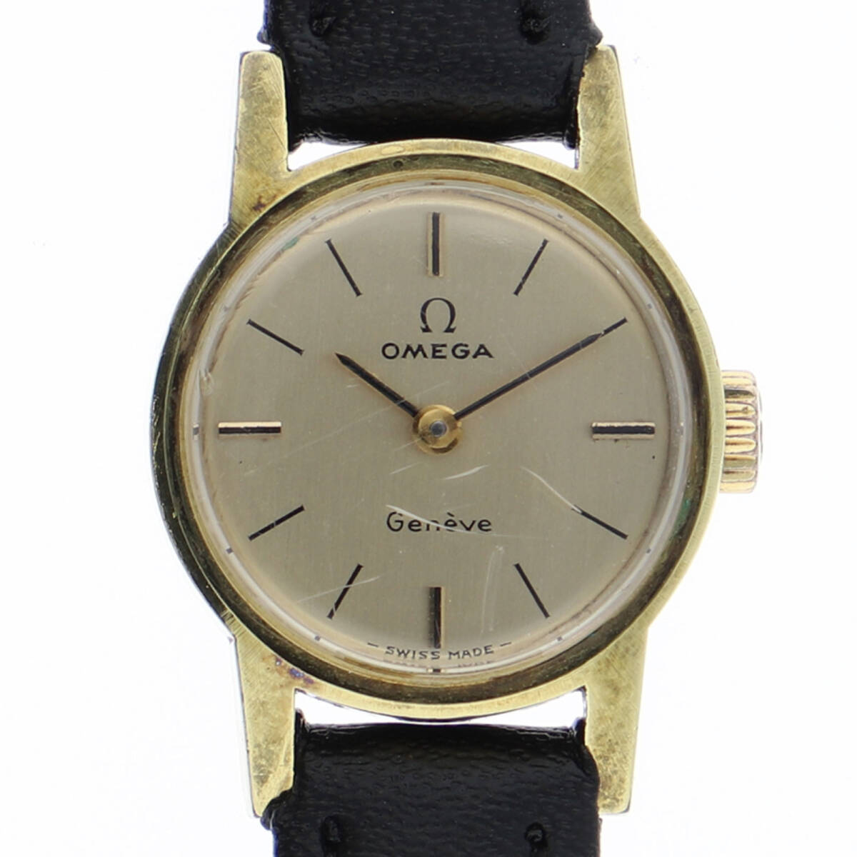 確認 OMEGA オメガ ラウンド ゴールドダイヤル GF 手巻き レディース