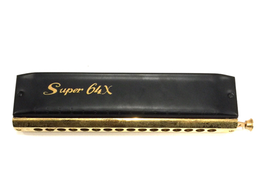 ホーナー Super64X クロマチック ハーモニカ ブラック×ゴールドカラー