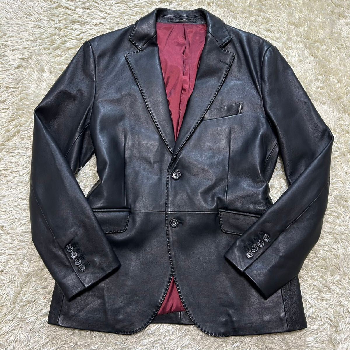 未使用級!!!メンズビギ【極上のラムレザー】MEN'S BIGI レザー