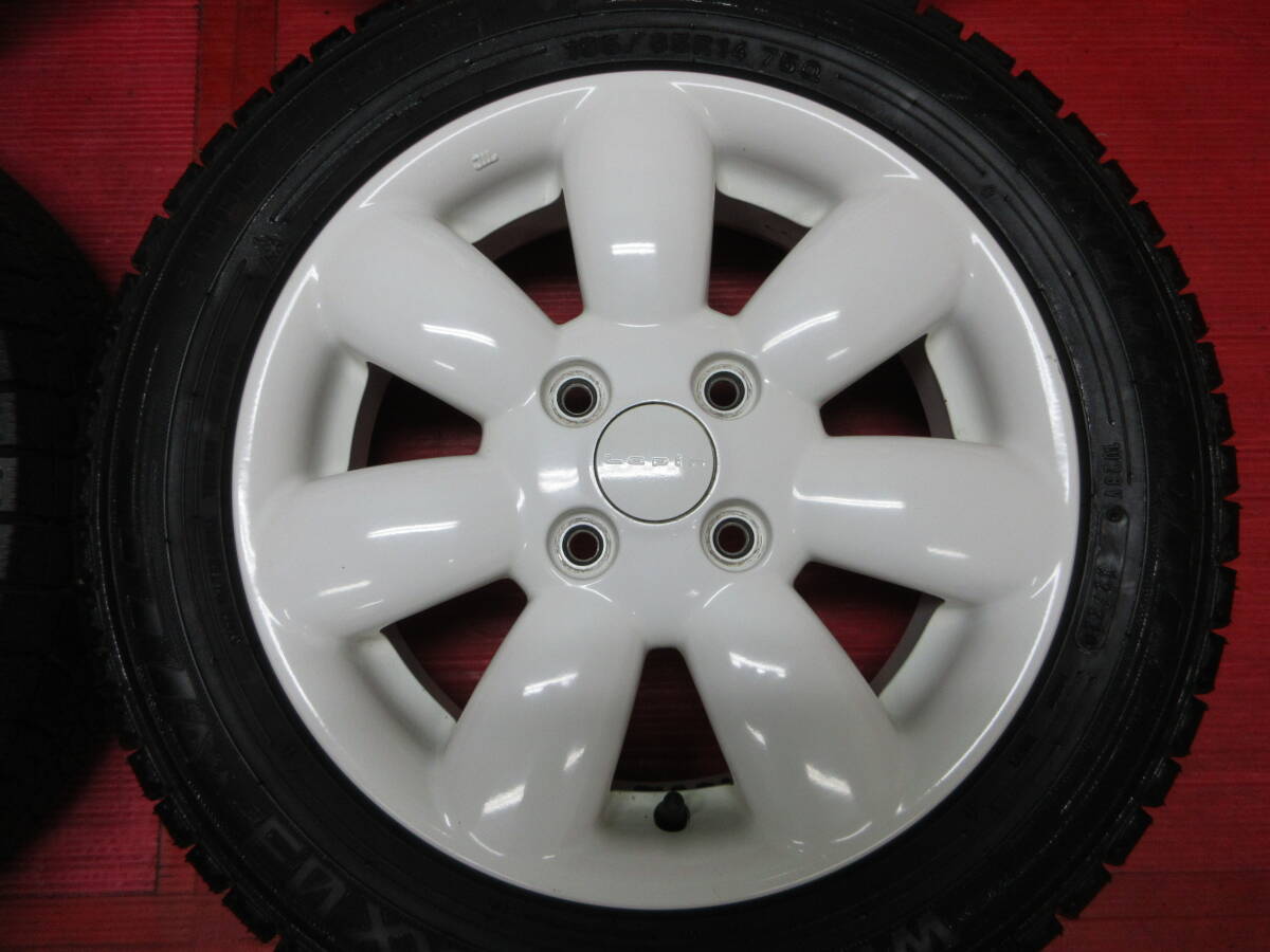 スズキ ラパン純正14インチホイール 白♪ 4本 4.5J +45 4H 100 DUNLOP 