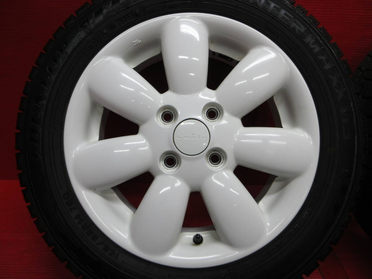 スズキ ラパン純正14インチホイール 白♪ 4本 4.5J +45 4H 100 DUNLOP 