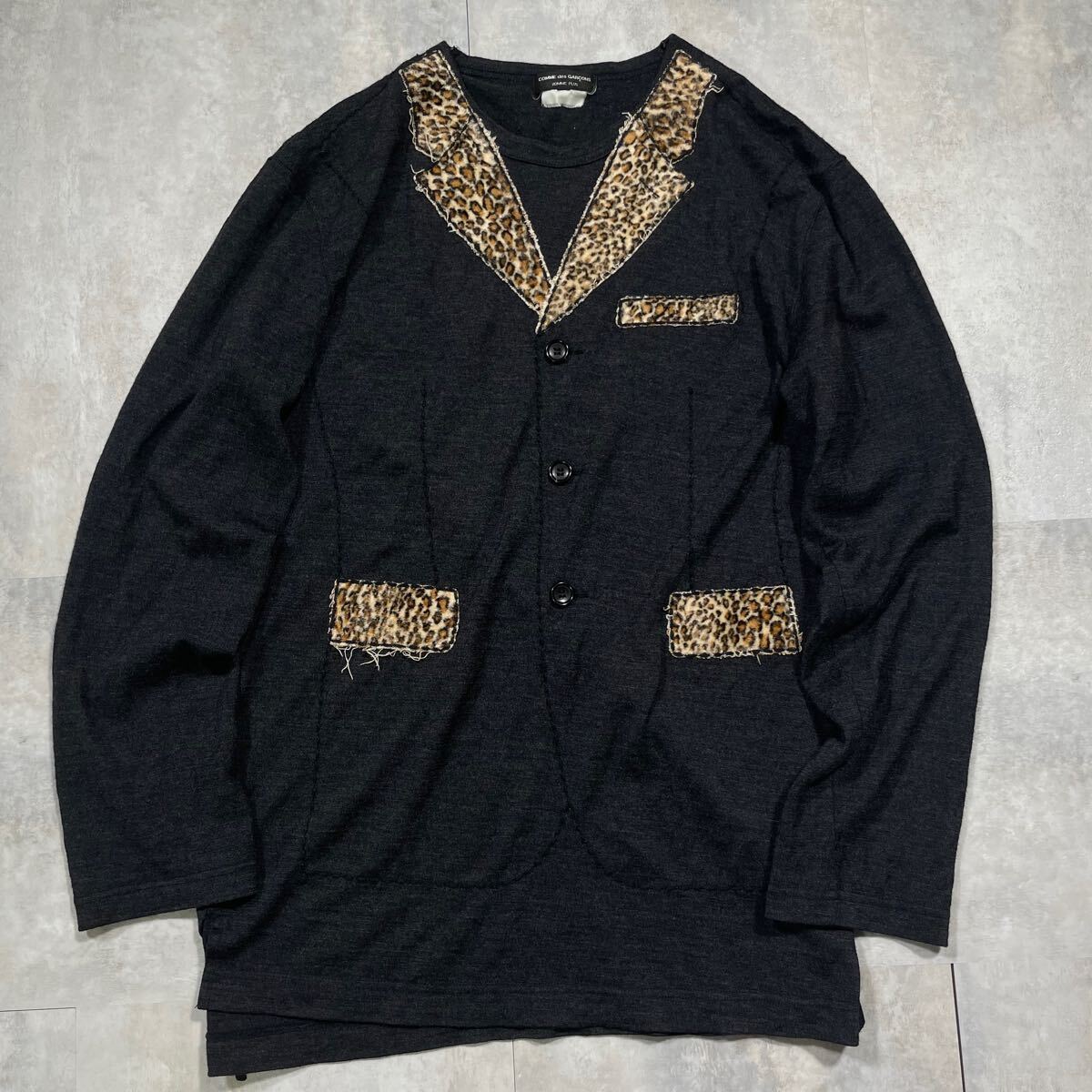 ブラック 長袖ボタン付きシャツ 超希少 COMME des GARCONS PLUS コムデギャルソン オムプリュス