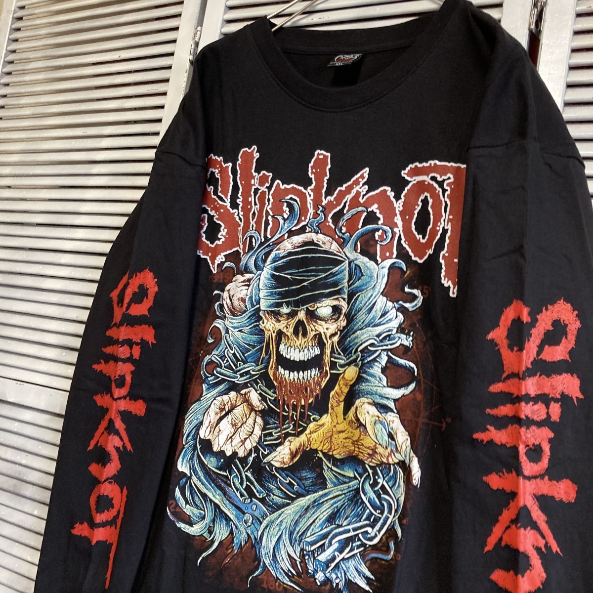 AWUD 1スタ 黒 バンド Tシャツ 長袖 ロンT スリップノット Slipknot 