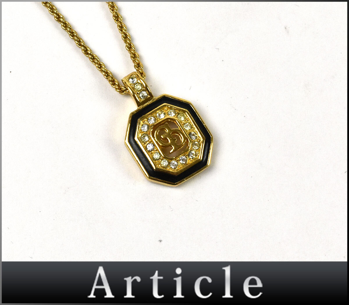 199432□美品 Christian Dior ディオール CDロゴ ネックレス