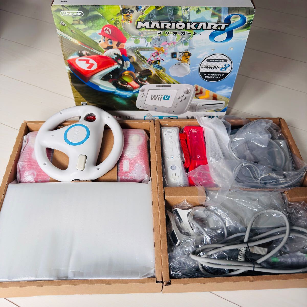 Wii本体　ソフト7個　ハンドル　ヌンチャクセット★マリオ、ドラゴンボール WiiU本体 Nintendo マリオカート8セットリモコンプラス ヌンチャク