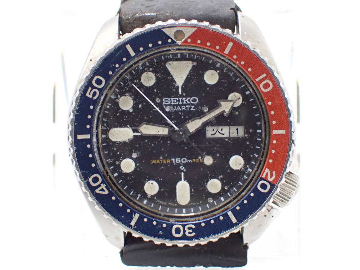 稼働品 1円～☆SEIKO セイコー QZ メンズ腕時計 ダイバー 150 7548 